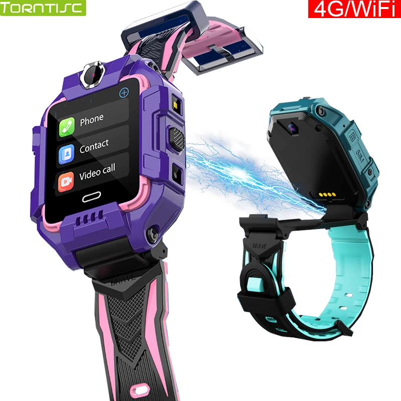 Torntisc 2020 новые TZ6 4G глобальная версия Смарт часы для детей двойная камера HD видео