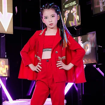 

Children's Jazz Dance Suit Girl Costume Hip-hop Performance Young Children's Model Fashion Model Catwalk Fashion Tide Clothing