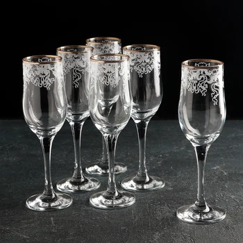 

A set of glasses 200 ml "Lily", 6 pcs, engraving, gold layering