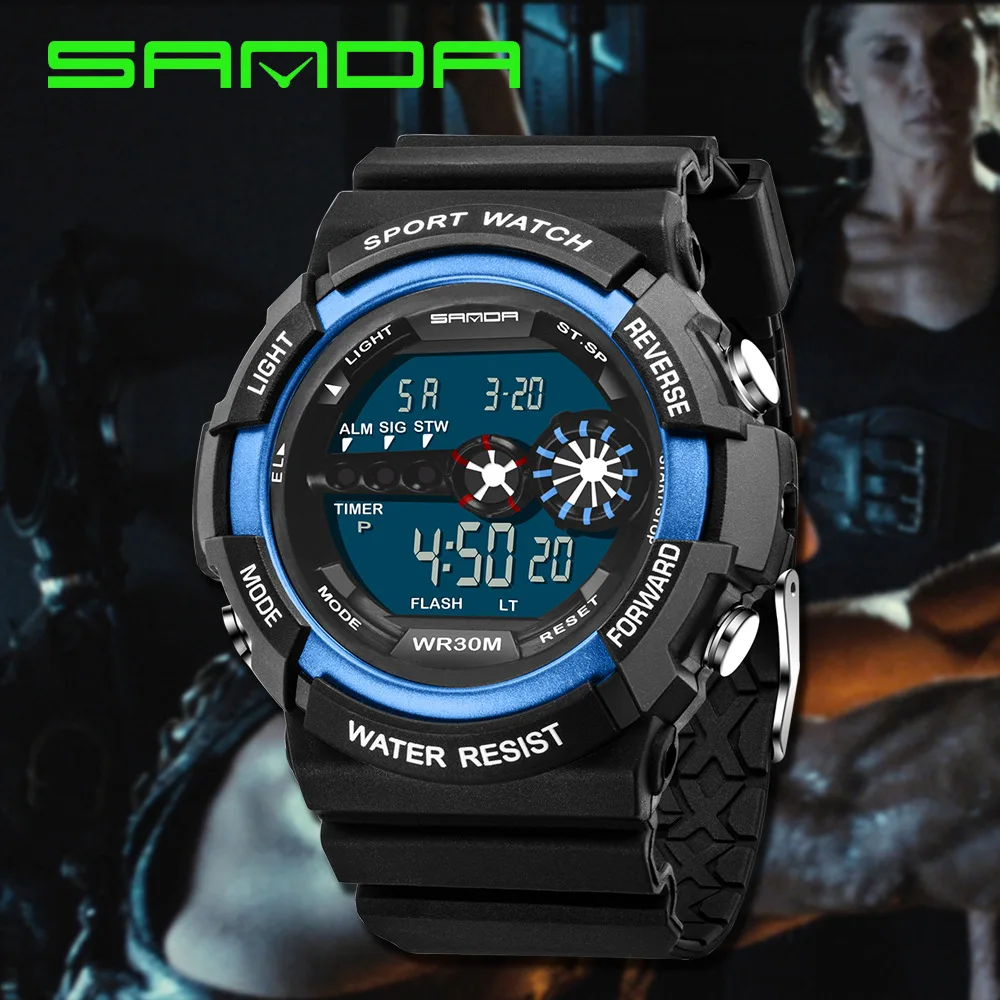 

Hot Selling Students Watch Outdoor Sports Waterproof Watch Multi-functional MEN'S Watch Diving Watch SANDA Table