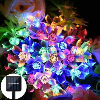 

7M Solar String Christmas Lights Outdoor 23 ft 50 LED 3 Mode Waterproof Flower Garden Blossom Lighting Party Home Decoration