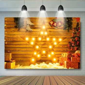 

Christmas Twinkle Star Tree Photography backdrop Newborn Retro Photo background Gift Shiny Stars Background for photo studio