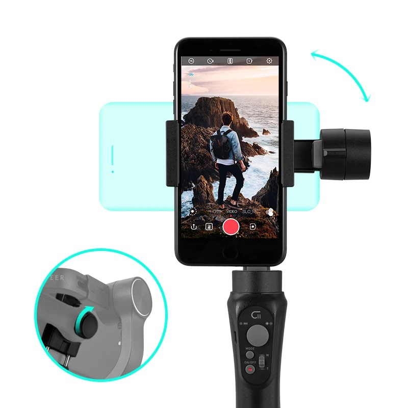 ZHIYUN официальный CINEPEER C11 3 осевой подзарядки смартфонов разных цветов с шарнирным