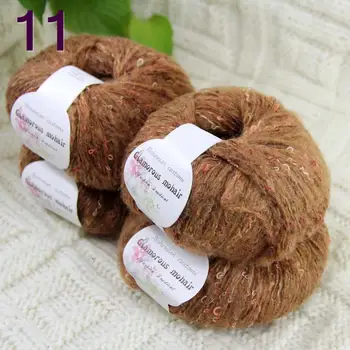 

Sale 4ballsX50gr Luxury Fluffy Soft NEW MOHAIR Shawls Hand Knit Crochet Yarn Tan 825-10-4