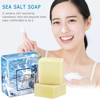 

Sea Salt Soap Removal Pimple Pores Acne Treatment Cleaner Moisturizing Soap Mite Removal Makeup Oil Control Face Wash Soap