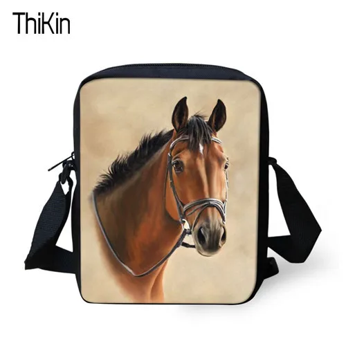 THIKIN Crazy Horse мини-сумка через плечо, повседневная сумка на плечо для женщин и мужчин, сумки-мессенджеры для девочек и мальчиков, сумка для книг, пляжная сумка - Цвет: as picture