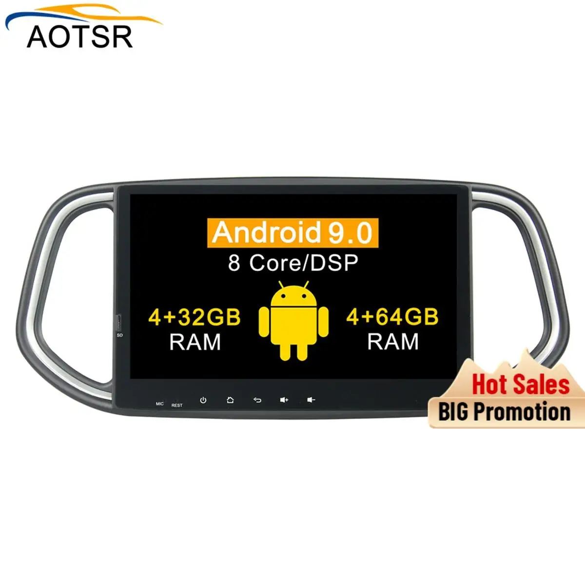 Автомагнитола DSP 4 + 64 ГБ мультимедийный плеер на Android 9 0 автомобильный DVD-плеер для