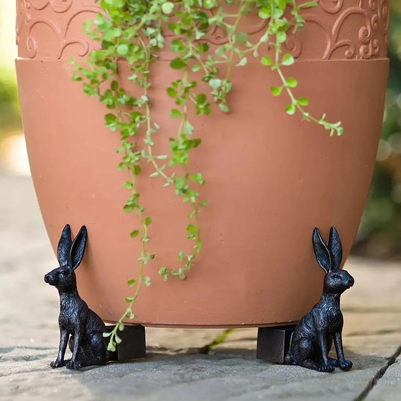 

3pcs Plant Pot Foot Dog Cat Rabbit Statue Flower Pot Planter Foot Pot Heathy Plant Support Foot Handmade Garden Decoration EL