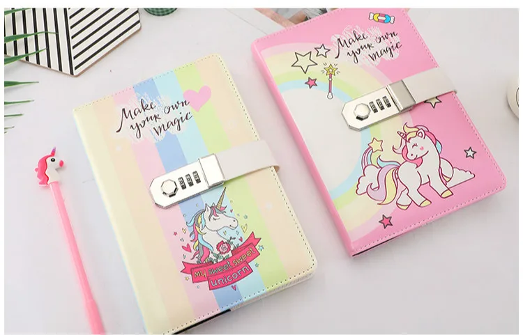 Unicorn Notebook Diary With Password Lock