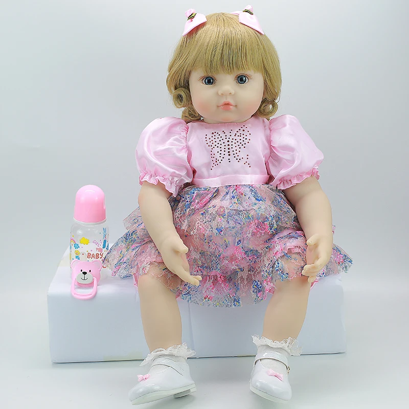 Кукла Reborn 58 см Мягкая кукла из силикона Boneca Женская Кукла Brinquedos прекрасная реальность bebe сюрприз блонд принцесса reborn кукла