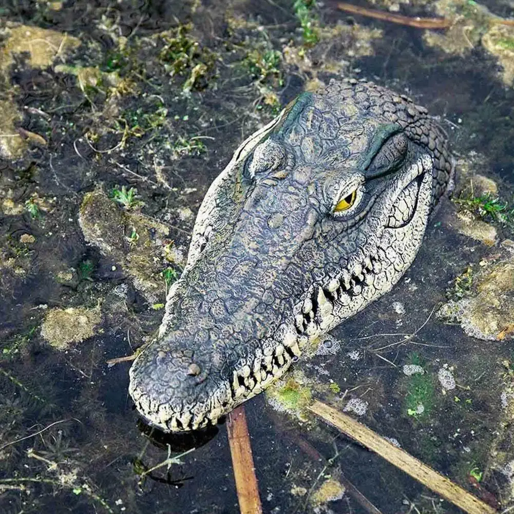 Искусственный Крокодил Аллигатор голова плавающая пена приманка для бассейна Садовый пруд