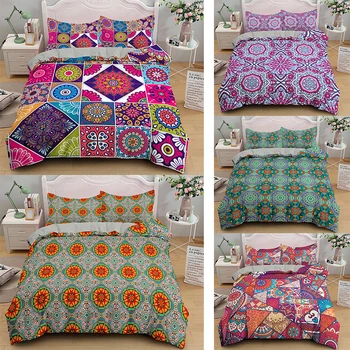 

3D Mandala Print Pattern Bedding Set Duvet Cover Sheet Pillowcase 2/3pcs US UK EU AU Full Queen Double King Size Clothes