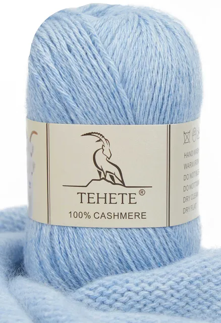 TEHETE 100% Cashmere Yarn for Crocheting 3-Ply Warm Soft Luxurious Fuzzy Knitting Yarn (Black)