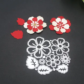 

Beautiful Flowers Pattern DIY Scrapbooking Silver Carbon Steel Embossing Cutting Die 9.3*10.2CM Knife Mould Photo Album Decor