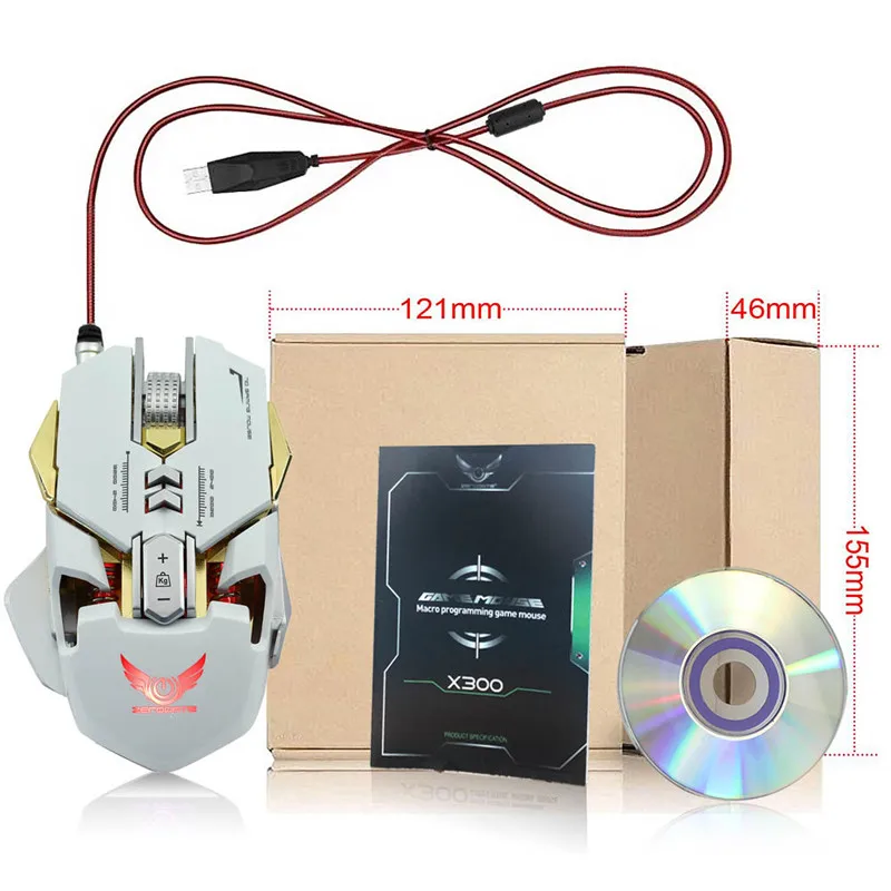 Белый Новое поступление 3200 dpi USB Проводная Конкурентная игровая мышь 7 программируемых кнопок Механическая Макросъемка Программирование игры мыши - Цвет: Белый