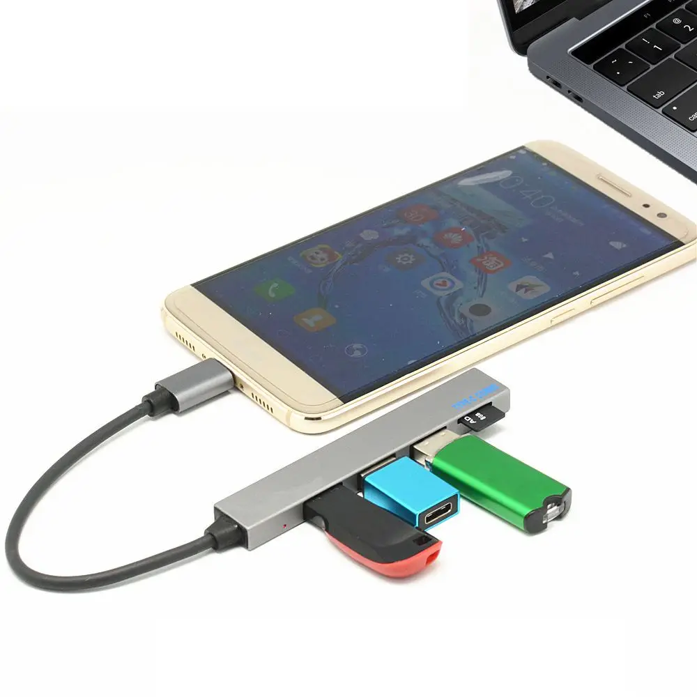 4 в 1 usb-хаб тип-c USB-C TF слот адаптер с 3 USB 3,1 порт для Macbook Pro