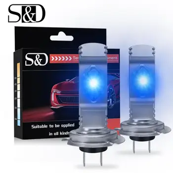 

2Pcs LED CSP Mini H7 LED Lamps For Cars Headlight Bulbs Fog Light Ice Blue 8000K 6000K White Auto 12V 7035 SMD