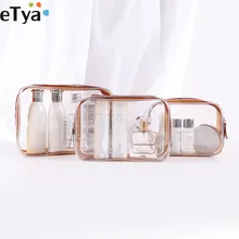 ETya, женская прозрачная косметичка для путешествий, органайзер, прозрачная косметичка из ПВХ, косметичка, моющаяся сумка для хранения