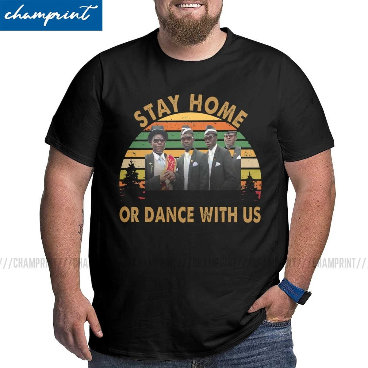 Мужская футболка с изображением гроба для танцев оставаясь дома или нами мемом