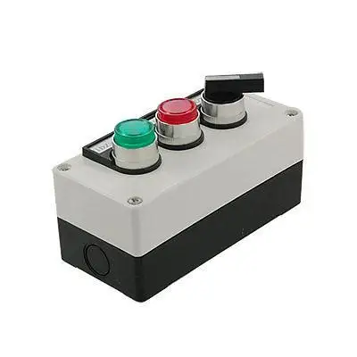 

Rotary Selector Switch Red Grn Push Button Station Box