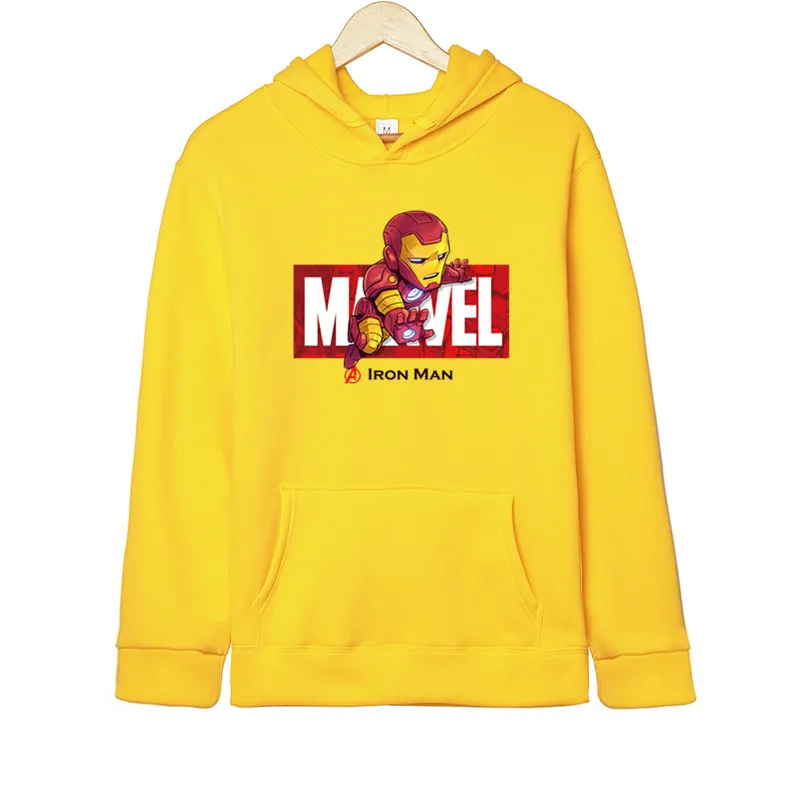 Зимние мужские Marvel Comics Человек-паук Железный человек толстовки с капюшоном осень Забавный принт Мода супергерой мультфильм уличная куртка