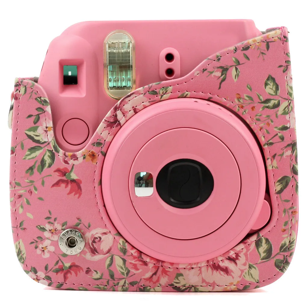 Чехол для Камеры Fujifilm Instax Mini из искусственной кожи с плечевым ремнем для Instax Mini 9 Mini 8 Rainbow Mist Bag Z0815 - Цвет: PK