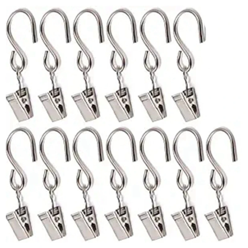 60PCS Curtain Clips with Hooks for Hanging Clamp Hangers Gutter Party String Light Outdoor Wire Holders | Дом и сад