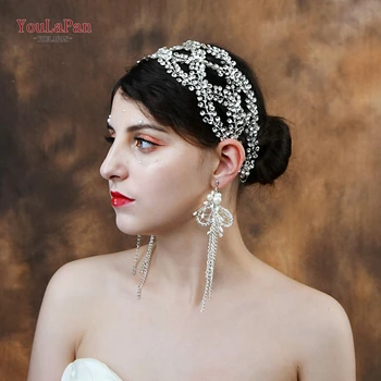 

YouLaPan Bride Headpieces Wedding Rhinestone Headbands for Women Wedding Silver Crystal Hair Vine Wedding Headband HP243