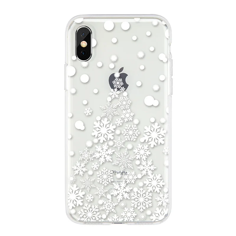 2 Чехол с рождественской елкой снежинками для iPhone 11 Pro Max X XS чехол для Max XR Snowing Мягкий силиконовый чехол для iPhone 6 6S 7 8 Plus Coque - Цвет: 2