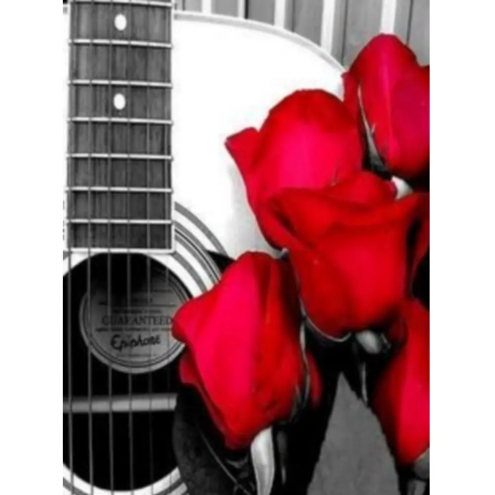 5D DIY Diamond Painting Red rose guitar Mosaic Full Embroidery Kit Art Rhinestone Wall Stickers | Дом и сад