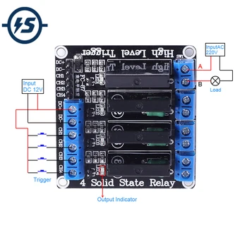 

DC 12V 4Bit Solid State Relay Module 4-Channel High Level Trigger Switch 2A Controller