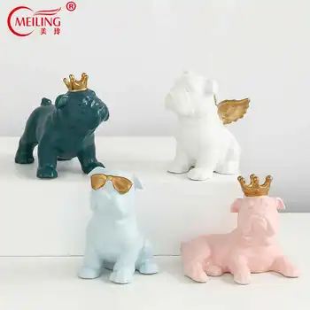 

Cute Dog Statues Handmade Ceramic Animal Figurines For Living Room Dining Table Shelf Ornaments Creative Gifts Nordic Home Decor