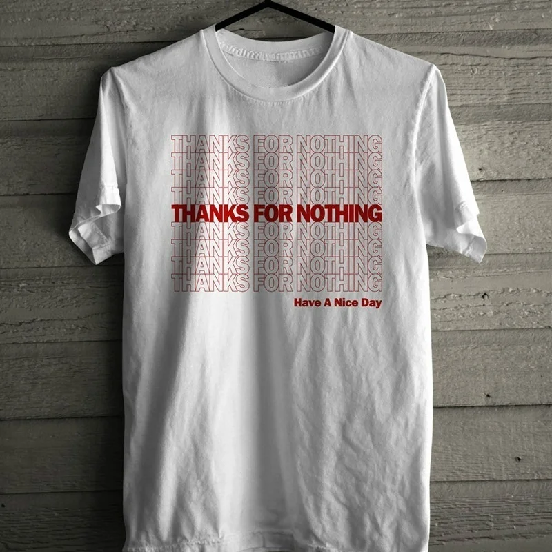 Kuakuayu HJN Thanks for Nothing буквы Готическая женская одежда High Street Thank You футболка из хлопка с круглым вырезом женские футболки