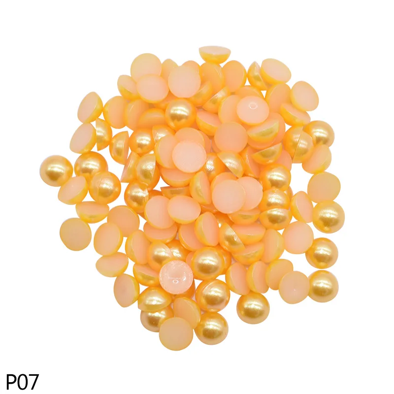 500/1000pcs 6mm Flatback Pearl Beads Half Round No Holes Fake Pearls for DIY Craft Scrapbooking Supplies Clothing Decorations