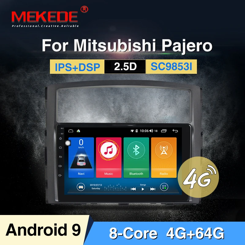 9853 4G LTE Android 9,0 Автомобильный DVD Радио для Mitsubishi Pajero 4 V80 V90 2006- навигационный экран Радио Аудио мультимедийный плеер - Цвет: 64G