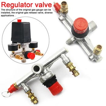 

Double Outlet Tube Alloy Air Compressor Switch Pressure Regulator Valve Fitting Part Accessories