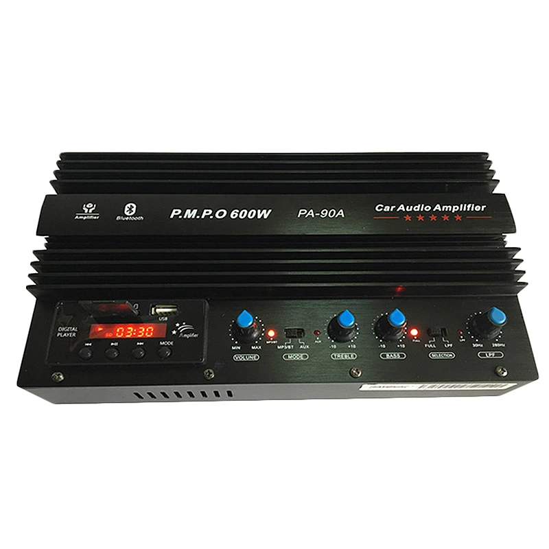 12V 600W Pa-90A 2-канальный Bluetooth автомобильный усилитель звуковой усилитель сабвуфер с Usb/Sd/Fm Дисплей Функция