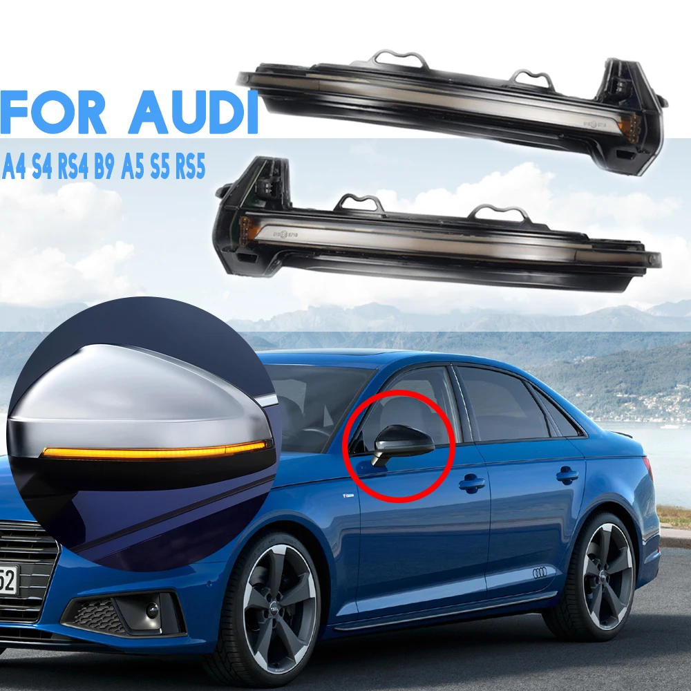 

For Audi A4 S4 RS4 B9 2016-2019 Led Dynamic Turn Signal Light Sequential Side Mirror Indicator Blinker A5 S5 RS5