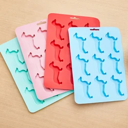 Molde de animal de silicone, salsicha, cubo em forma de cachorro, forma de biscoito de chocolate, bandeja de gelo para casa, ferramentas de cozinha, diy