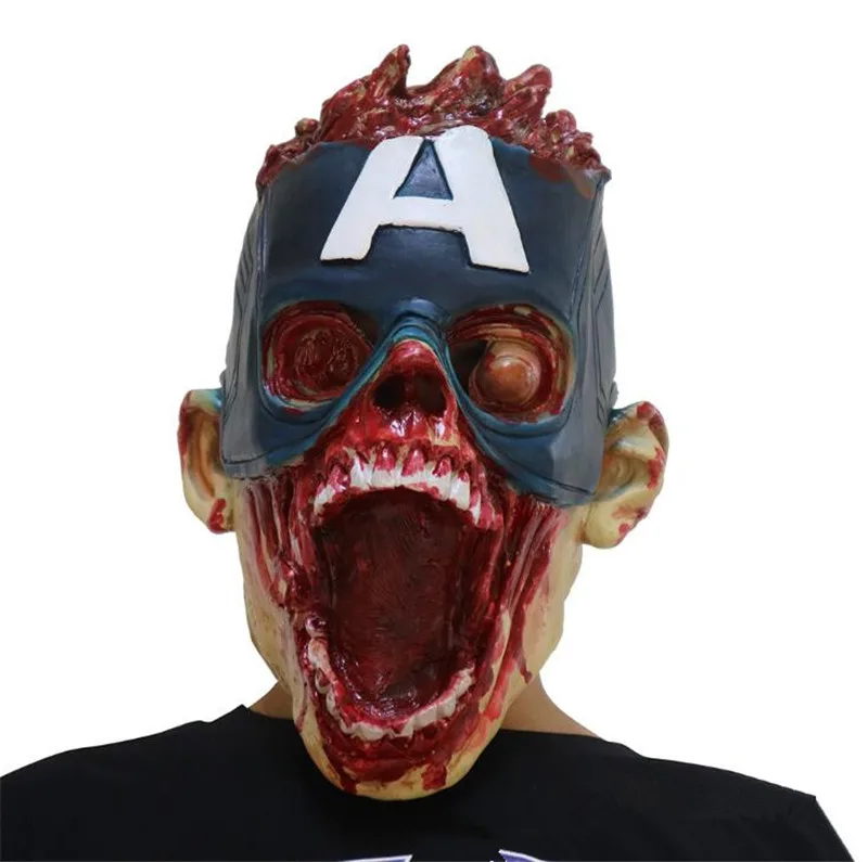 Горячая новинка танос Дэдпул Маска Железный человек Капитан Америка паук Террор Хэллоуин маска - Цвет: Captain America