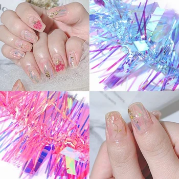 

1 Case Holo Glass Nail Paper Sticker Gradient Aurora Transfer Foils Shinning