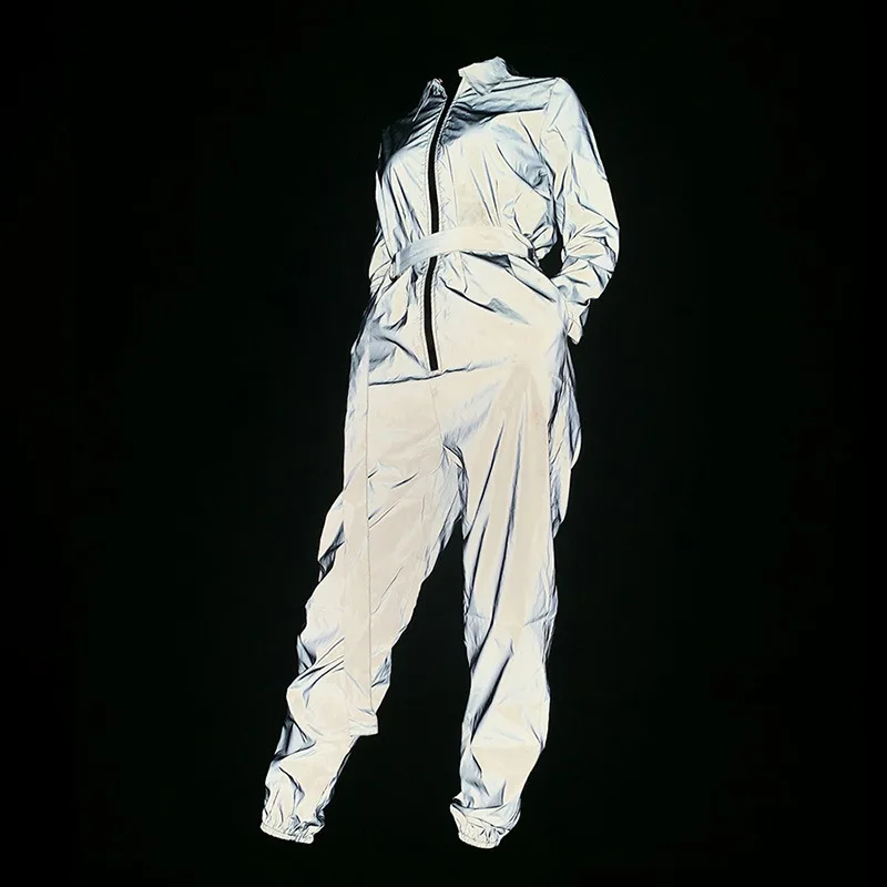 Спортивный костюм для фитнеса, светоотражающий спортивный костюм на молнии, комплект боди, кофта для бега светится в темноте, спортивный костюм, пояс на талии, WP1744793