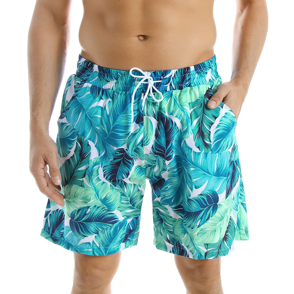 Bañadores a juego para Familia, traje de baño holgado con cordones y estampado bohemio para padre e hijo, ropa de baño para hombre y niño