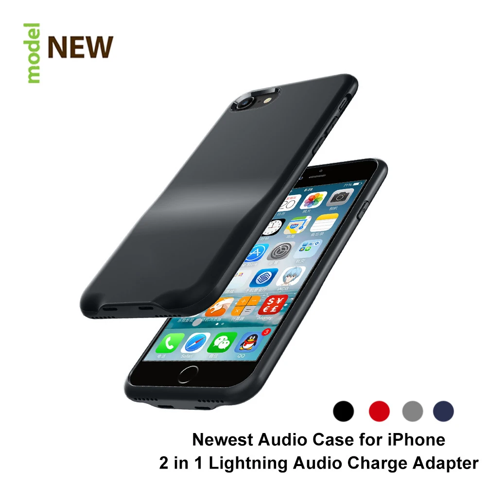 Новейший дизайн для Dual Lightning Audio Case Cover iPhone X/8/7/8 plus/7 plus зарядка и прослушивание