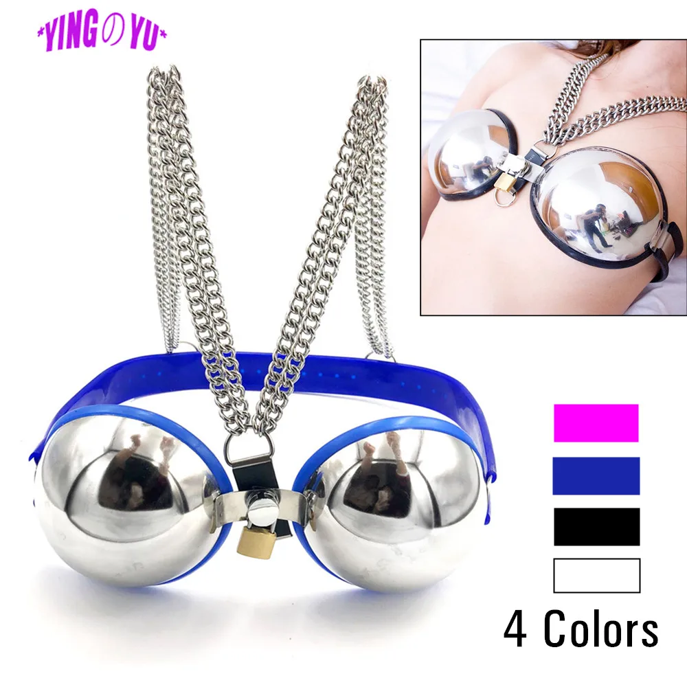 Adjustable Bust Stainless Steel Female Brassiere Breast Bondage Belts Cosplay Chastity Bra Cup Bdsm Fetish Adult Women Sex Toys nipple sex toys nipple clamps