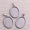 5pcs stainless steel oval cabochon tray 18x25mm 13x18mm dia gold plated pendant base settings diy blank jewelry bezels ► Photo 3/6
