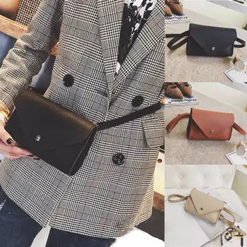 

Fashion Waist Fanny Pack Women PU Leather Belt Zipper Waist Bag Casual Handbag Hot sale