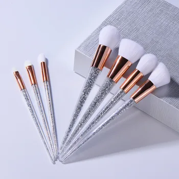 

New 7pcs Sliver Diamond Unicorn Crystal Makeup Brushes Set Foundation Blending Powder Eye Face Brush Makeup Tool Kit