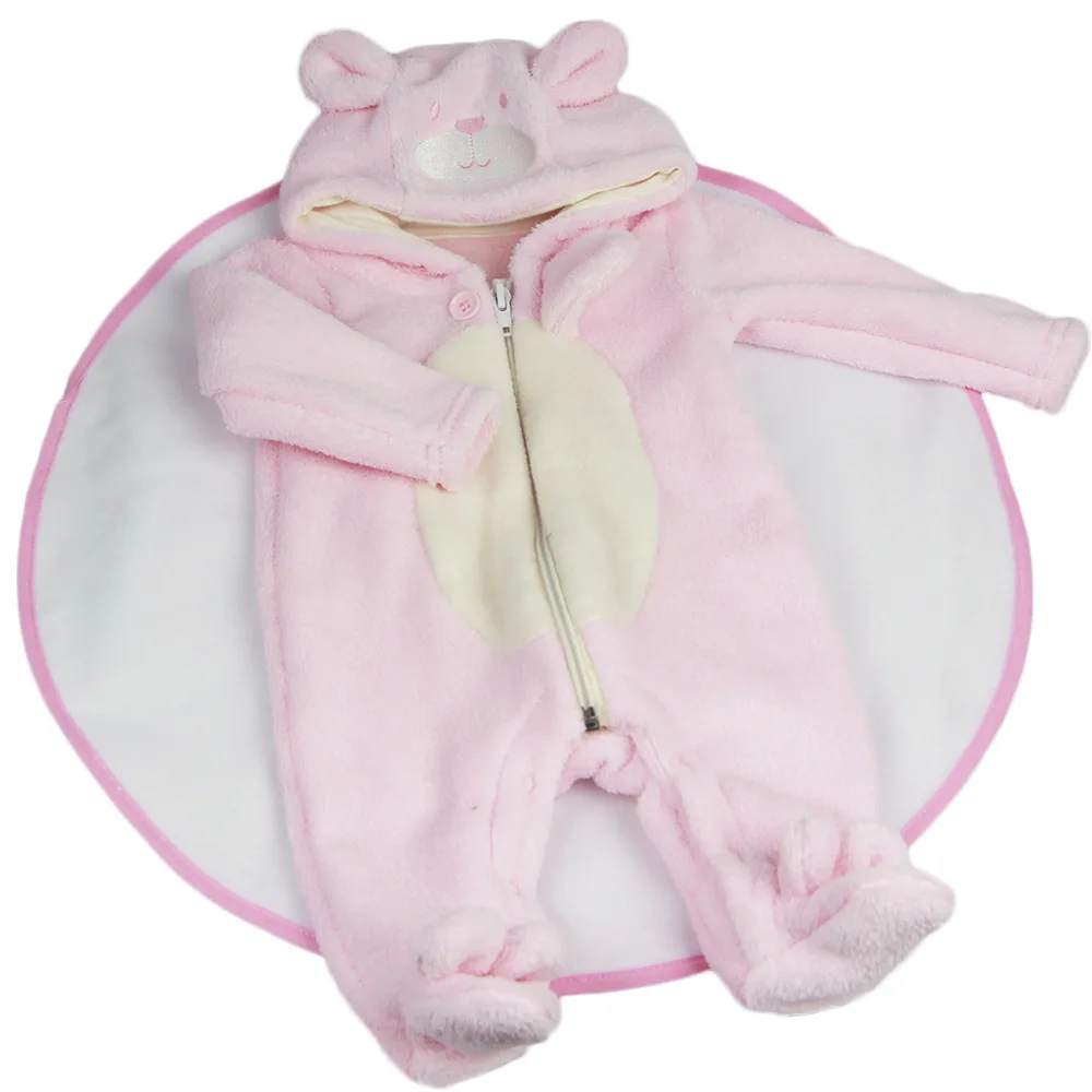 

2pcs Toddler Kids Baby Girl Clothes Set Long Sleeve pink Jumpsuit Set for 55cm doll reborn Clothes 0-3M soft plush clothing