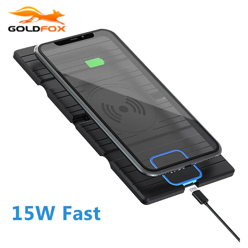 15W Fast Wireless Charger Pad Car Wireless Charger for Samsung S20 S10 Fast Charging Pad Dashboard Holder for  iPhone 12 11 XS 8